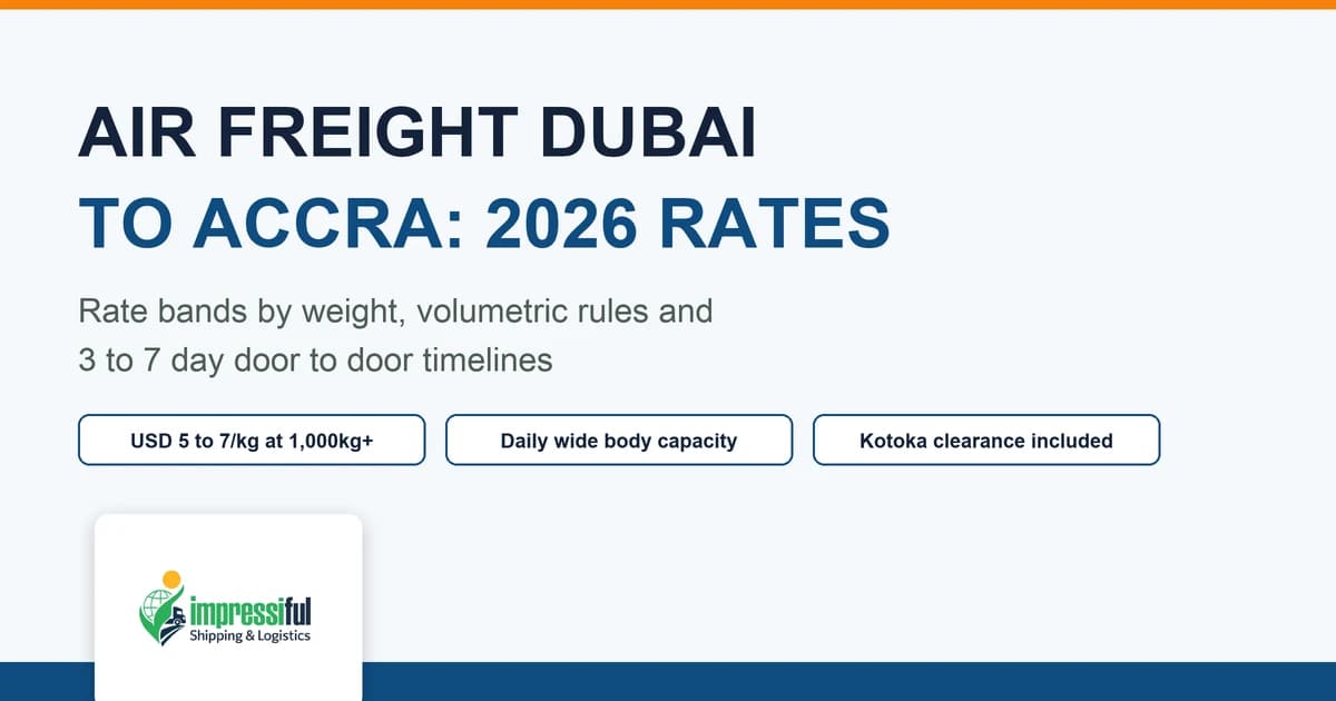 Air freight Dubai to Accra rate guide 2026
