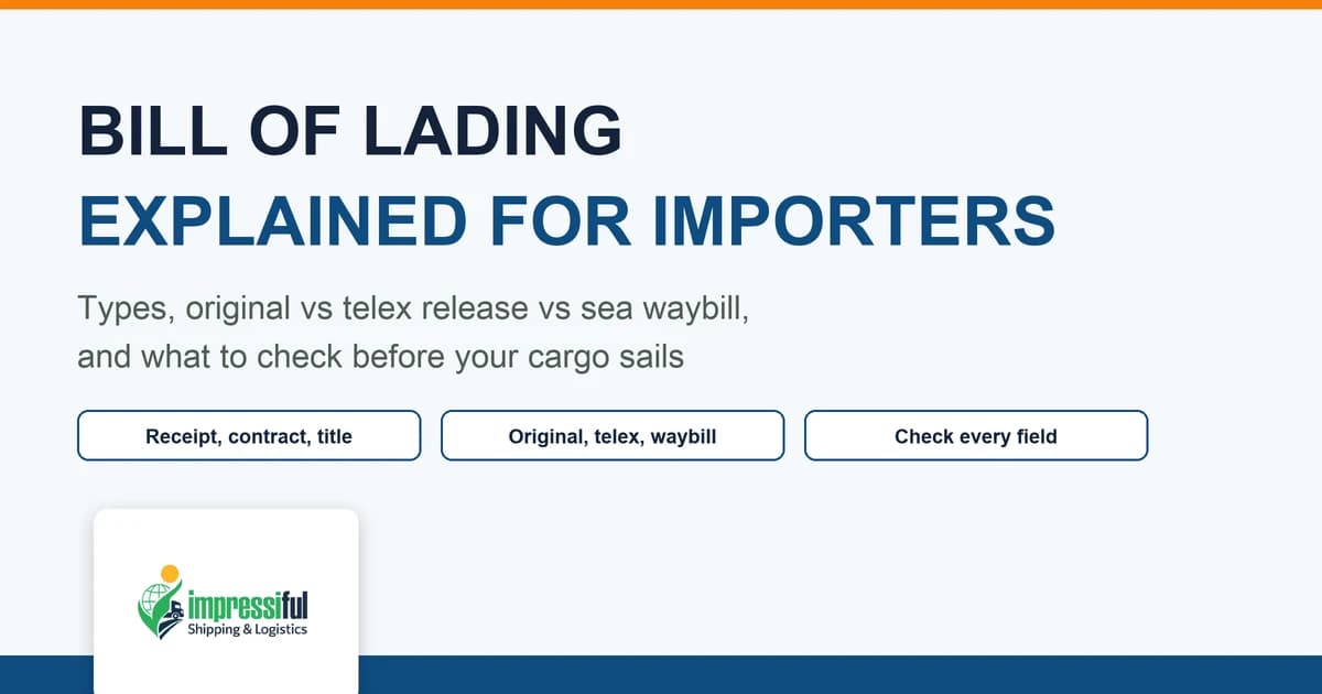 Bill of lading explained for importers shipping from Dubai to West Africa
