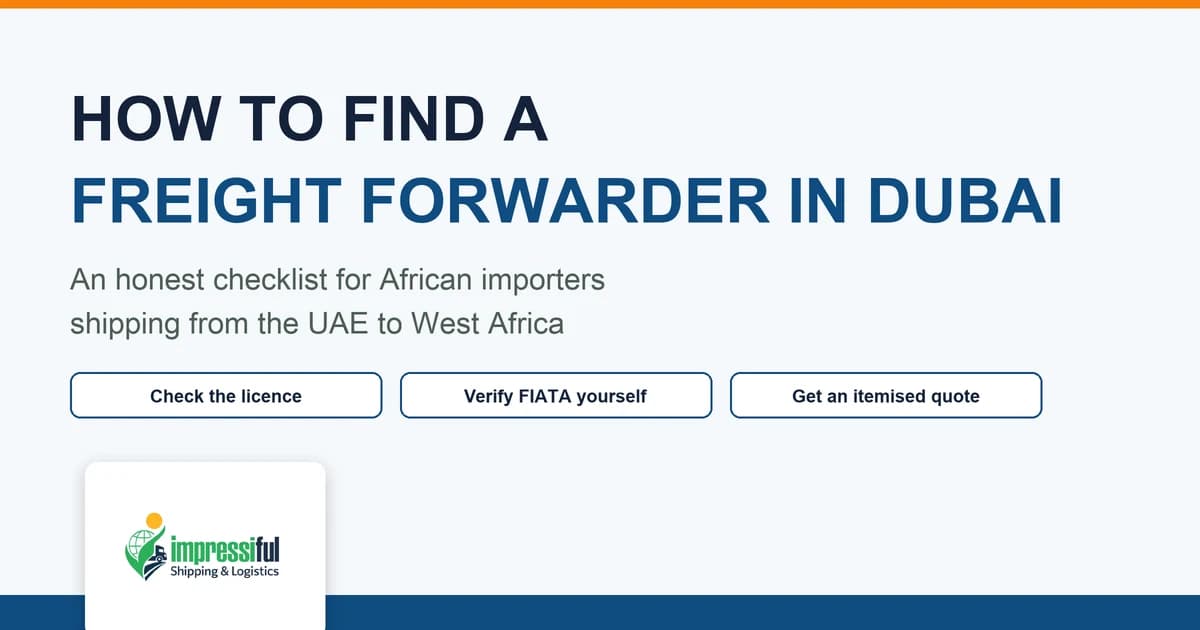 How to find a freight forwarder in Dubai checklist for African importers